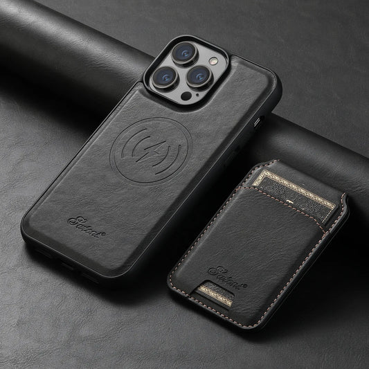 2 in 1 Detachable Wallet iPhone Leather Case MagSafe